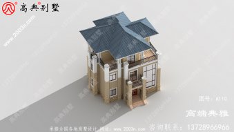 小户型欧式农村自建三层住宅设计建筑图与效果图