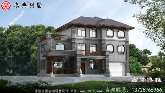 新中式农村三层建筑设计图纸，线条错落有致