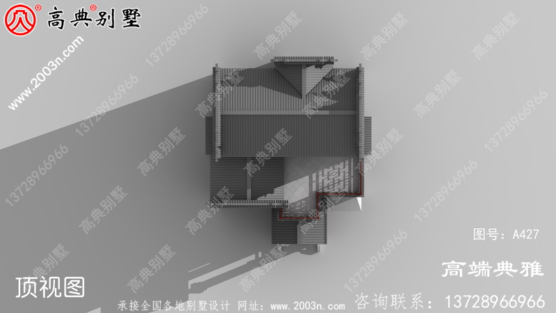 新中式三层别墅设计图，大客厅中空，占地面积148平方米