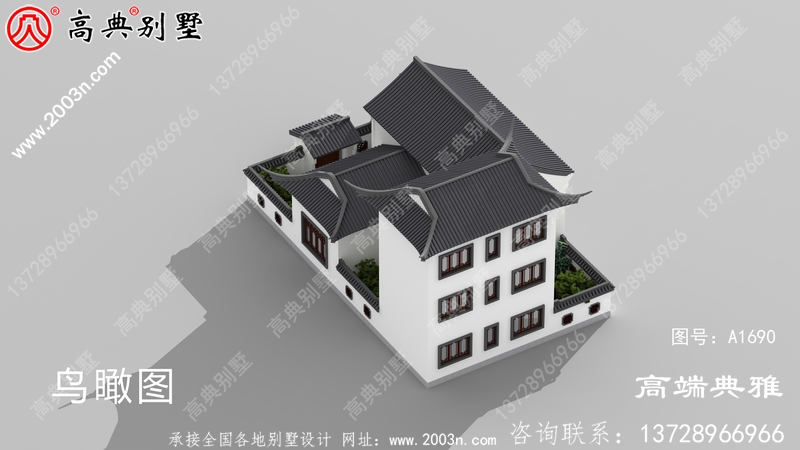 213平大户型中式别墅住宅设计施工建筑CAD图纸及效果图