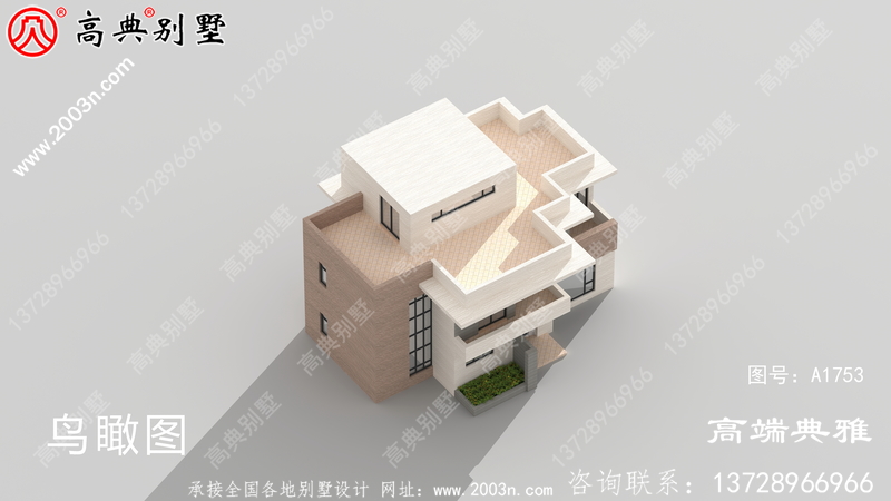 126平米新农村建设现代三层别墅设计图及外型图
