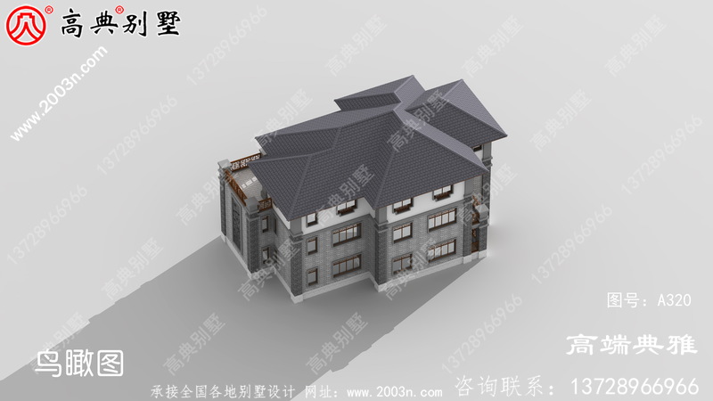 新中式豪华三层建筑的布局也很简单，布局也很精致。