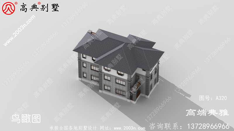 新中式豪华三层建筑的布局也很简单，布局也很精致。