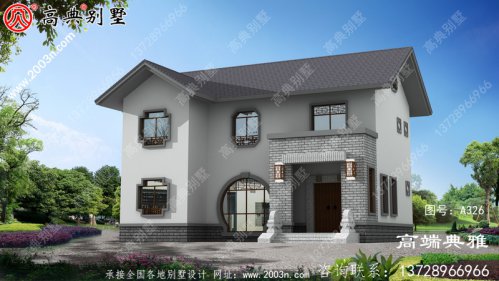 新中式两层别墅设计方案，占地约