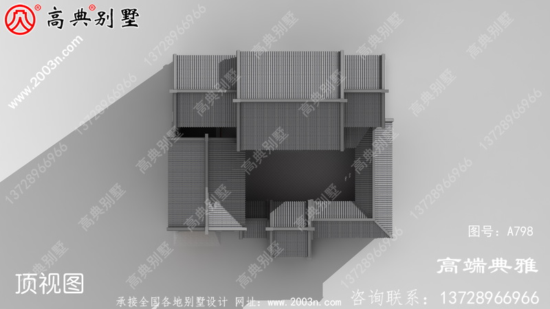 新农村三层住宅设计图纸，中式风格占地238平