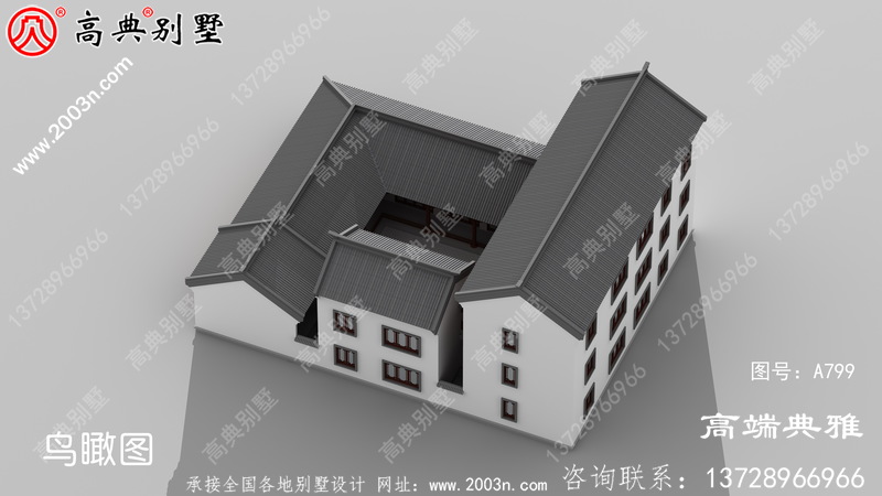 新农村中式三层住宅设计图带车库