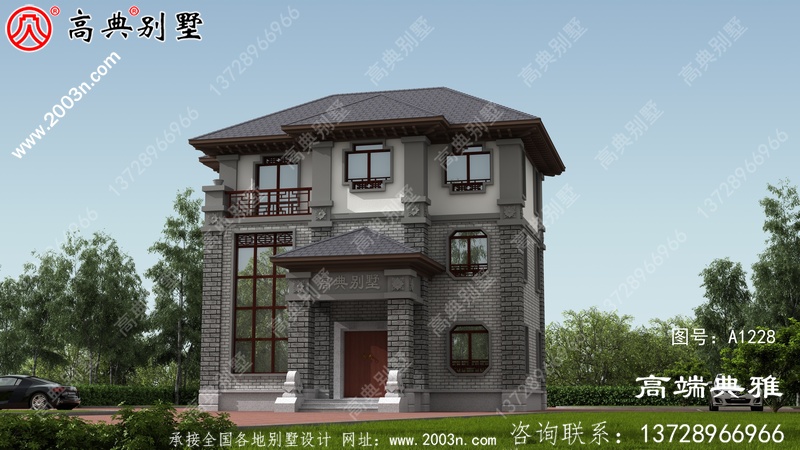 中式三层房屋设计图 ，古朴典雅又不失时尚