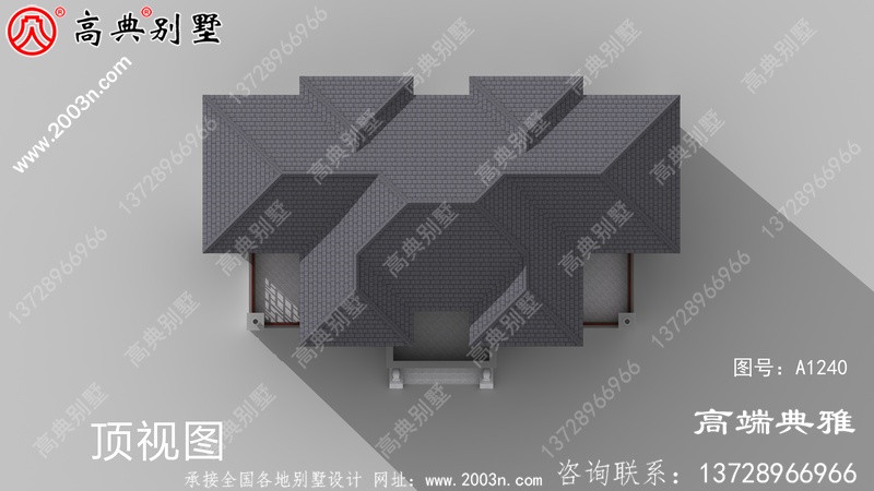 三层中式双拼别墅房屋设计图及外型设计效果图