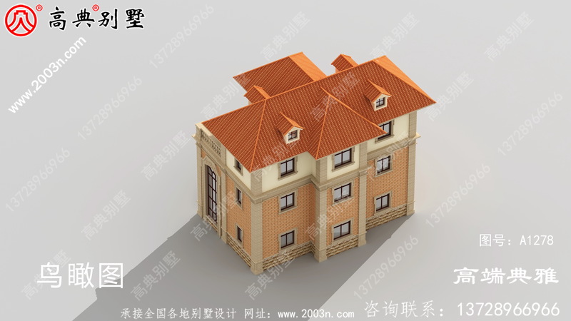 小户型房子欧式三层别墅房屋设计图纸带复式大厅设计