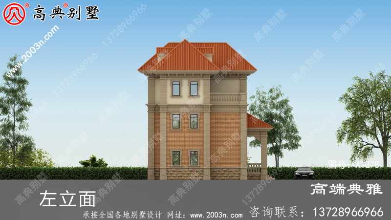 小户型房子欧式三层别墅房屋设计图纸带复式大厅设计