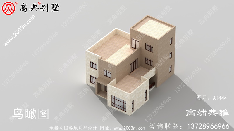 新农村现代建设三层房屋设计图纸，外型简易大气