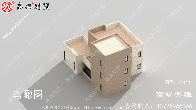 新农村现代建设三层房屋设计图纸，外型简易大气