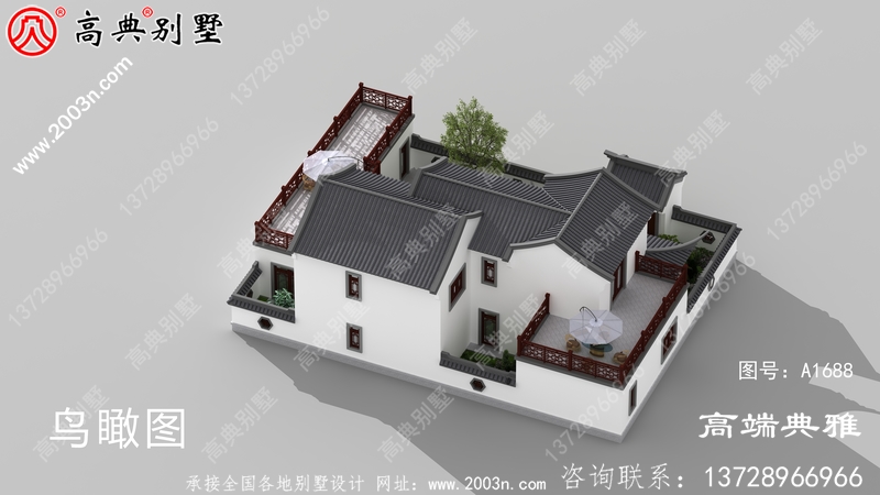 中式乡村二层别墅设计图，简洁又大气时尚潮流