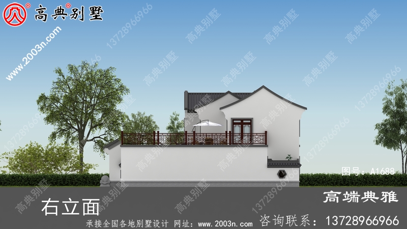 中式乡村二层别墅设计图，简洁又大气时尚潮流