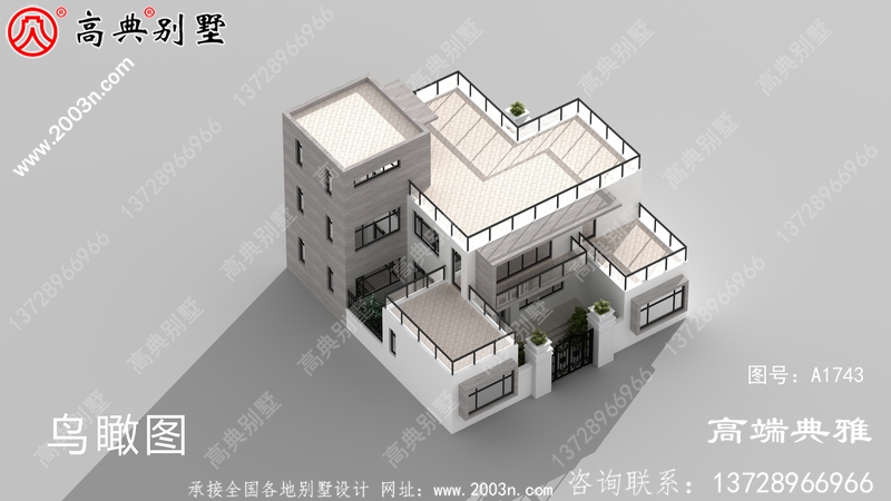 三层复式别墅房屋设计图，带外型设计效果图