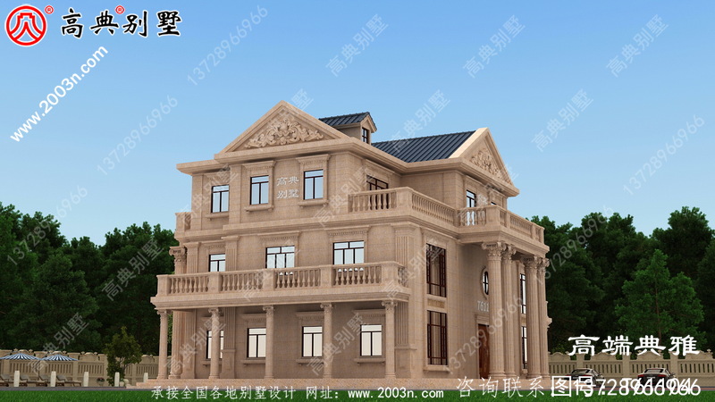 豪华欧式石材三层别墅的设计图外观和效果都非常漂亮。