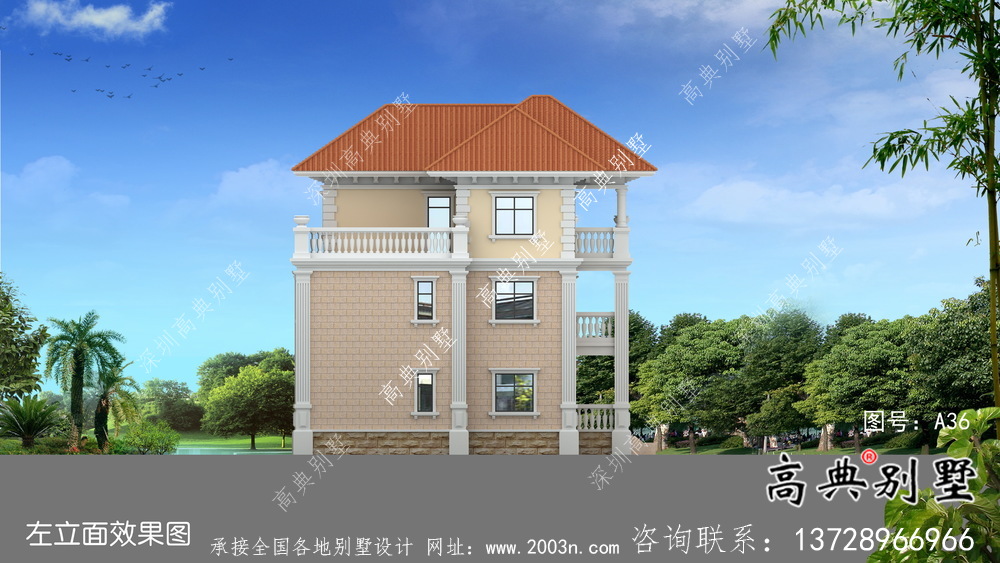 新型中式别墅设计图纸全套农村自建农村三层住宅施工图