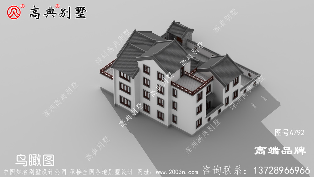 中式别墅外观效果图