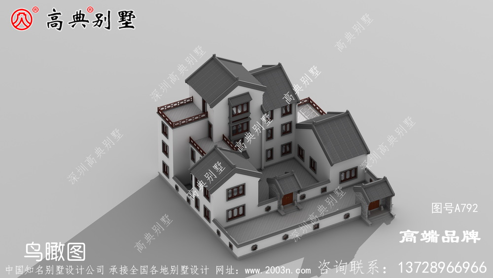 中式别墅外观效果图