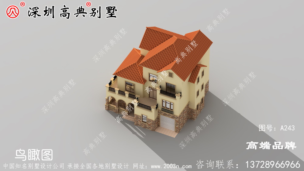 三层欧式别墅设计图，户型方正，适合农村自建。