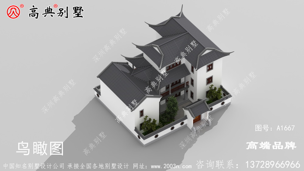 苏式三层别墅效果图，感受中国建筑的魅力